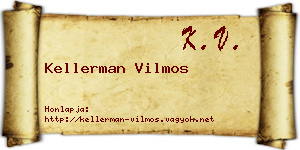 Kellerman Vilmos névjegykártya